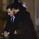 Mouammar Kadhafi en visite à Paris le 10 décembre 2007. 
