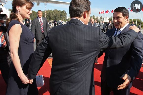 Nicolas Sarkozy et Ben Ali à Tunis le 28 avril 2008.