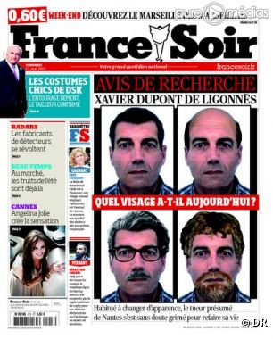 La Une de "France Soir" du vendredi 13 mai 2011