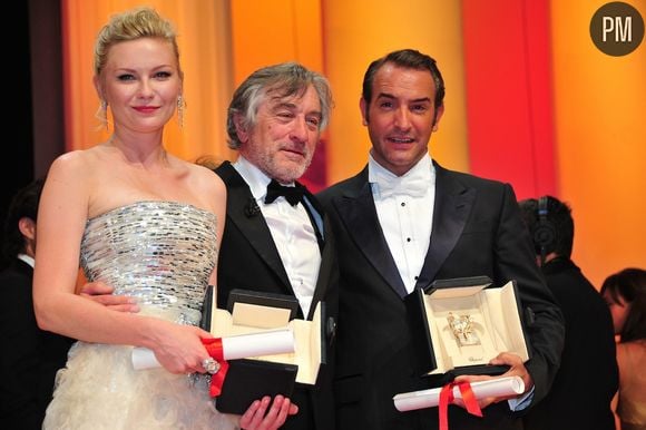 Kirsten Dunst, Jean Dujardin et Robert De Niro, Cannes 2011.