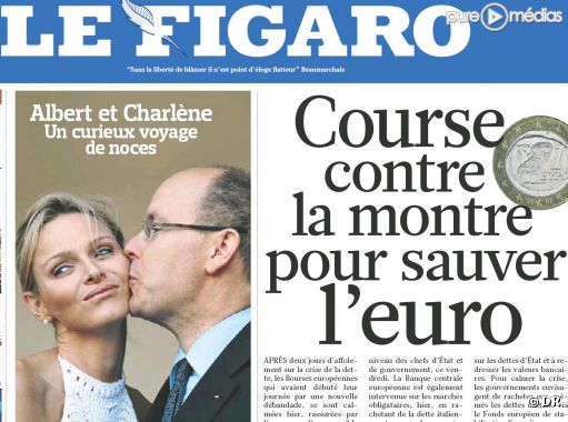 La Une du Figaro du mercredi 13 juillet 2011