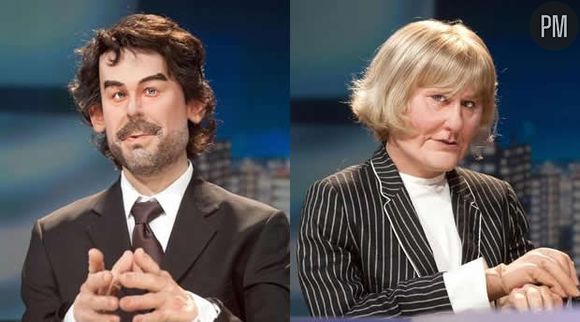 Yann Barthès et Nadine Morano aux "Guignols".