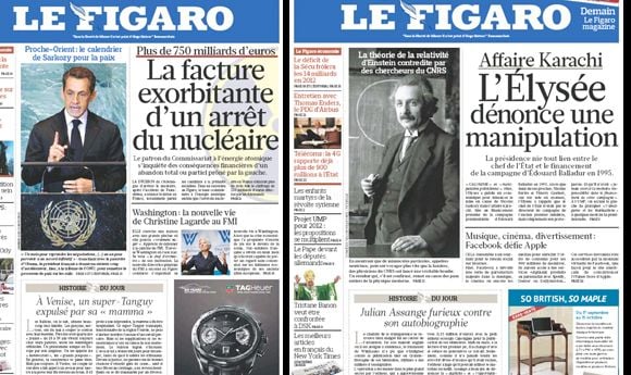 Le Figaro, éditions du 22 et 23 septembre.