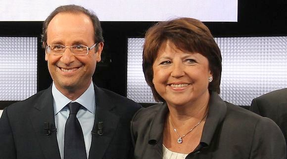 François Hollande et Martine Aubry lors du débat du 15 septembre 2011 sur France 2