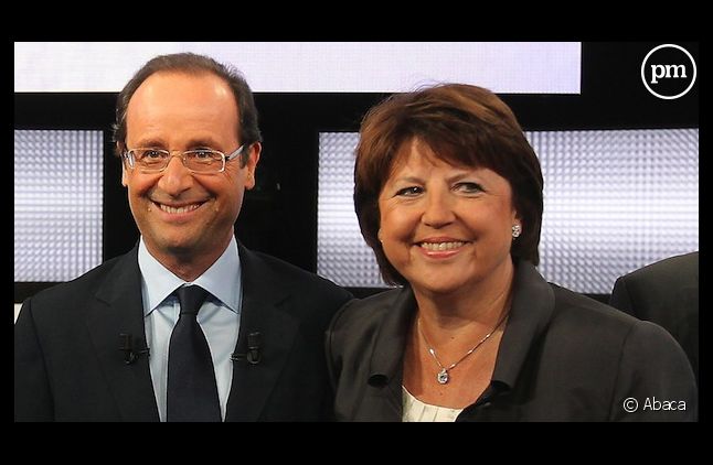 François Hollande et Martine Aubry lors du débat du 15 septembre 2011 sur France 2