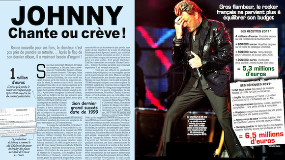 "Chante ou crève !" lance le magazine "Capital" à Johnny Hallyday