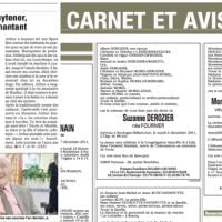 La Voix du Nord : Un homme centenaire "fringant" page 24... et décédé page 28