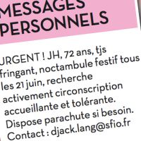 Jack Lang moqué dans les petites annonces de Libération