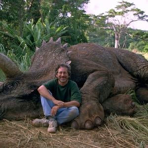 Steven Spielberg sur le tournage de "Jurassic Park"