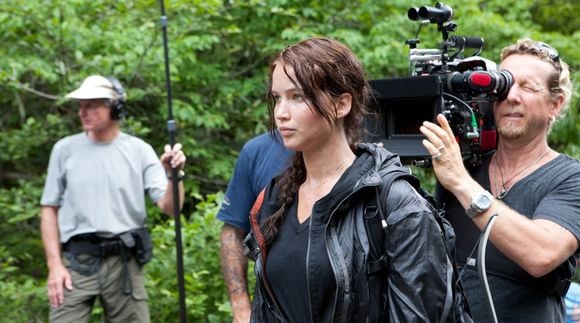 Jennifer Lawrence sur le tournage de "Hunger Games"