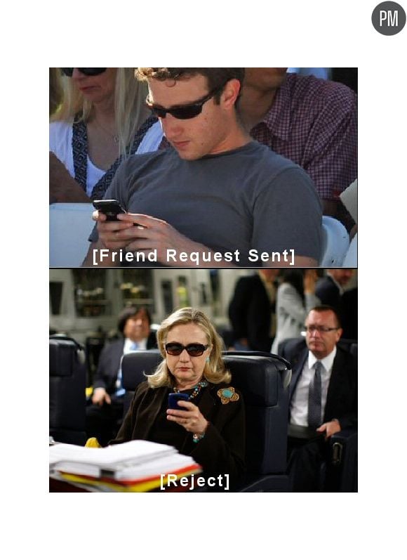 Hilary Clinton et Mark Zuckerberg