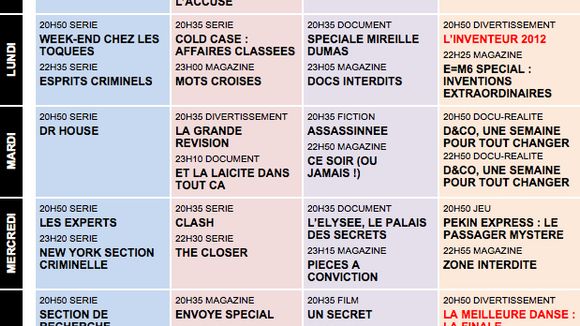 Tous les programmes de la télé du 12 au 18 mai 2012