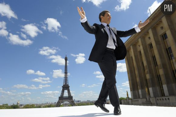 Nicolas Sarkozy, place du Trocadéro à Paris le 1er mai 2012.