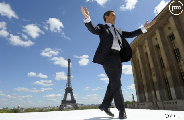 Nicolas Sarkozy, place du Trocadéro à Paris le 1er mai 2012.