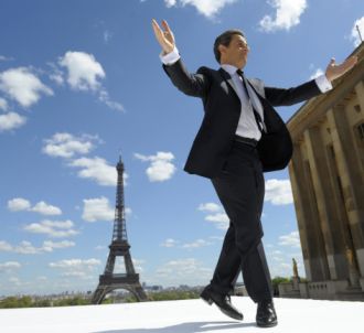 Nicolas Sarkozy, place du Trocadéro à Paris le 1er mai...