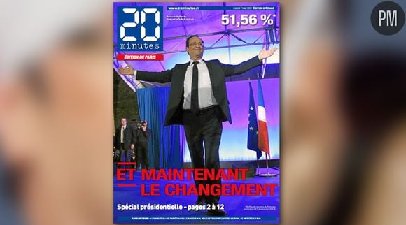 La Une de 20 minutes du 7 mai 2012.