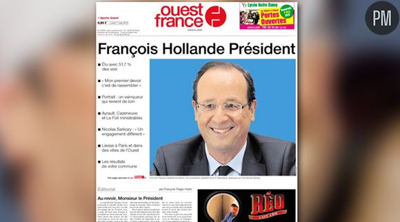 La Une de Ouest France du 7 mai 2012.