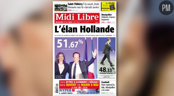 La Une de de Midi Libre du 7 mai 2012.