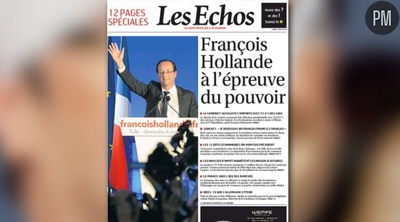 La Une des Echos du 7 mai 2012.