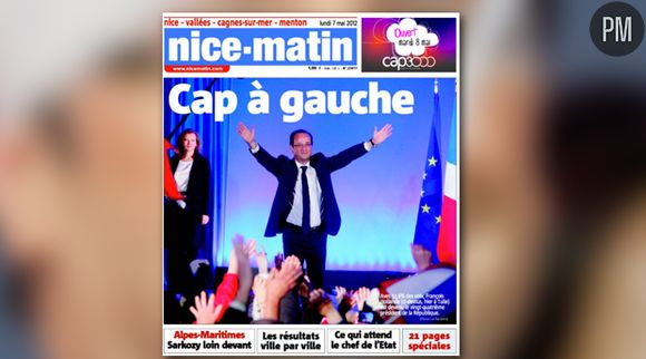 La Une de Nice Matin du 7 mai 2012.