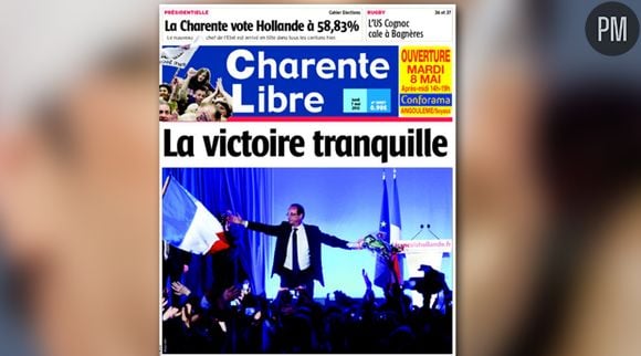 La Une de La Charente Libre du 7 mai 2012.