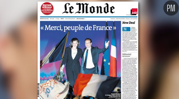 A la Une du Monde, daté du 8 avril 2012.