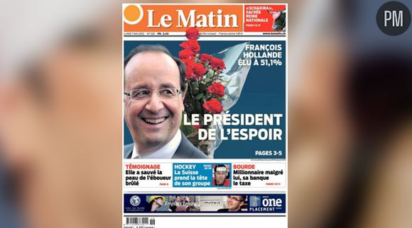 A la Une du Matin (Belgique), le 7 mai 2012.