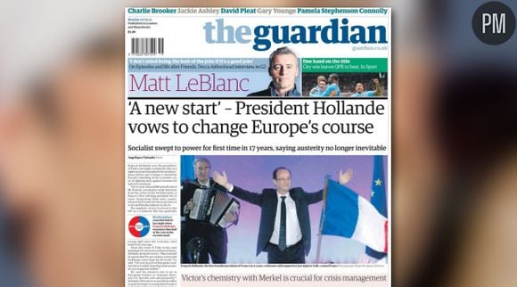 A la Une de The Guardian, le 7 mai 2012.