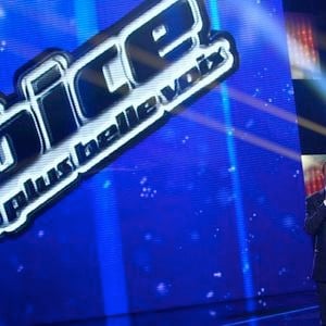 Nikos Aliagas sur le plateau de "The Voice"