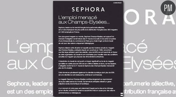 Sephora communique sur la fermeture de son magasin des Champs Elysées à 21h