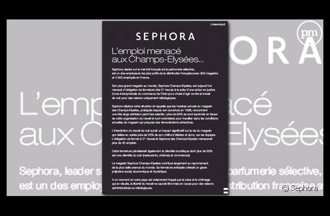 Sephora communique sur la fermeture de son magasin des Champs Elysées à 21h