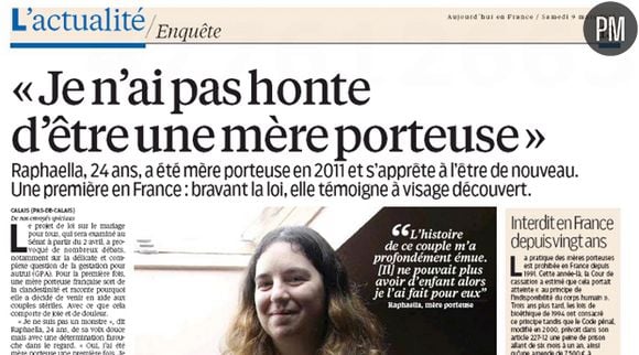 Raphaella, 24 ans, assure avoir mis au monde en 2011 un bébé pour un couple stérile.