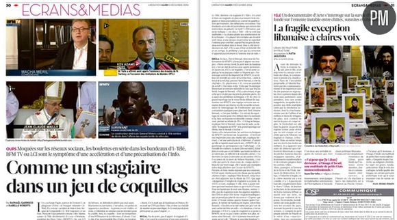 L'article consacré au "stagiaire d'i-TELE", dans Libération.