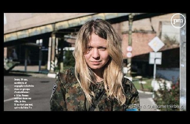 La photo de la combattante en question publiée dans "Elle"