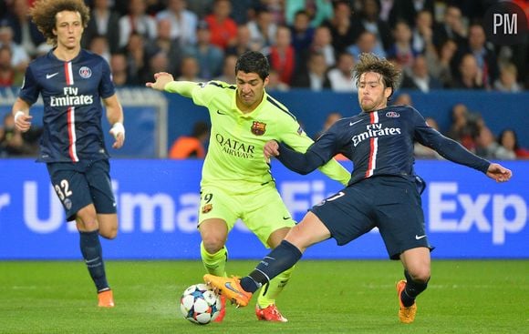 Luis Suarez a marqué deux buts lors du match PSG/FC Barcelone