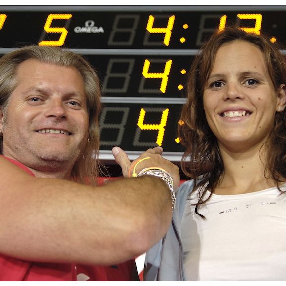 Laure Manaudou et Philippe Lucas en 2006