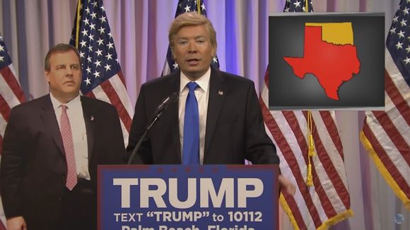 Jimmy Fallon grimé en Donadl Trump.