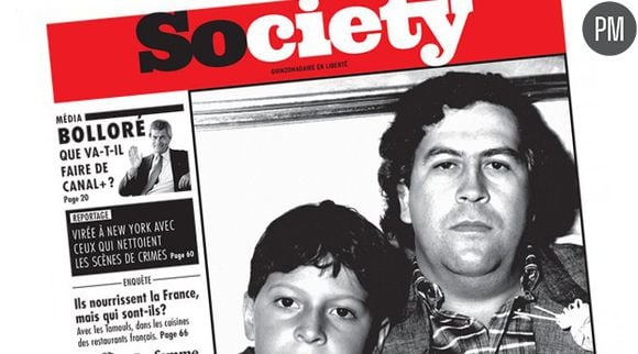 La Une de "Society" avec l'enquête sur Canal+.