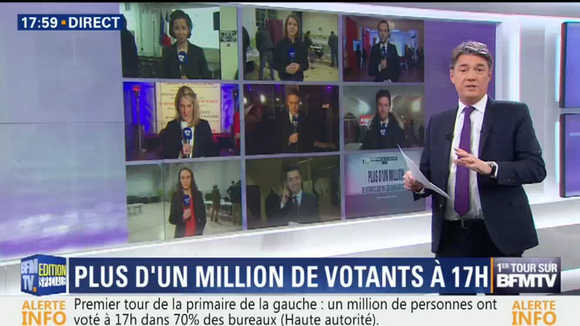 Audiences primaire de gauche : BFMTV large leader, iTELE et LCI au coude-à-coude