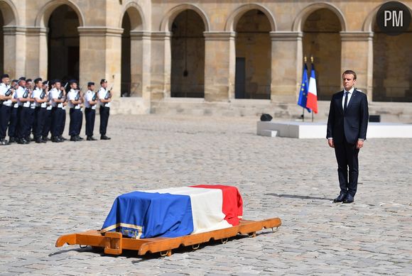 Emmanuel Macron lors de la cérémonie d'hommage à Simone Veil.