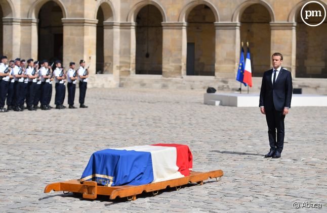 Emmanuel Macron lors de la cérémonie d'hommage à Simone Veil.