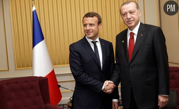 Emmanuel Macron et Recep Tayyip Erdogan.