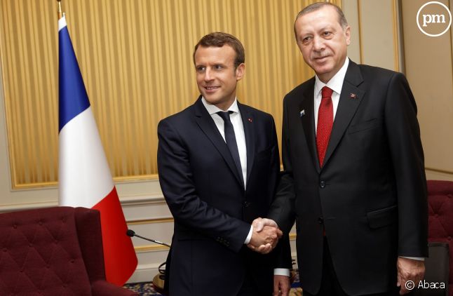 Emmanuel Macron et Recep Tayyip Erdogan.