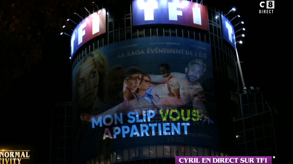 Cyril Hanouna se projette en slip sur la tour de TF1