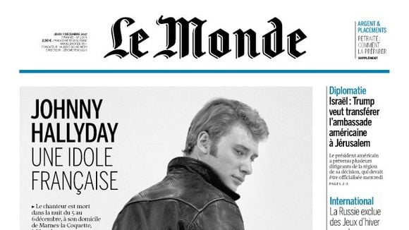 Mort de Johnny Hallyday : Les unes de la presse nationale et internationale