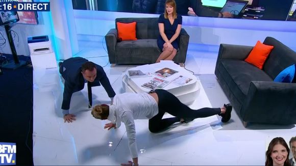 Christophe Delay se lance dans un concours de pompes sur BFMTV !