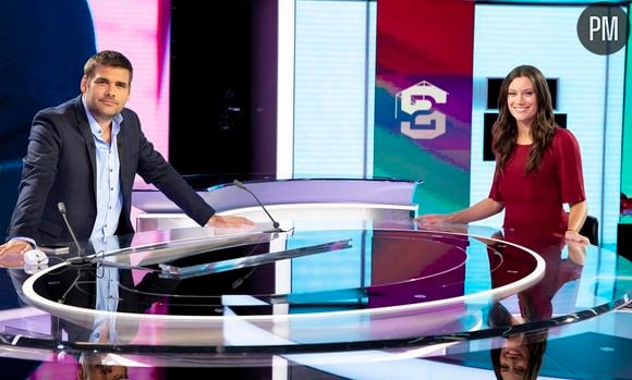 Matthieu Lartot et Flore Maréchal sur le nouveau plateau de "Stade 2"