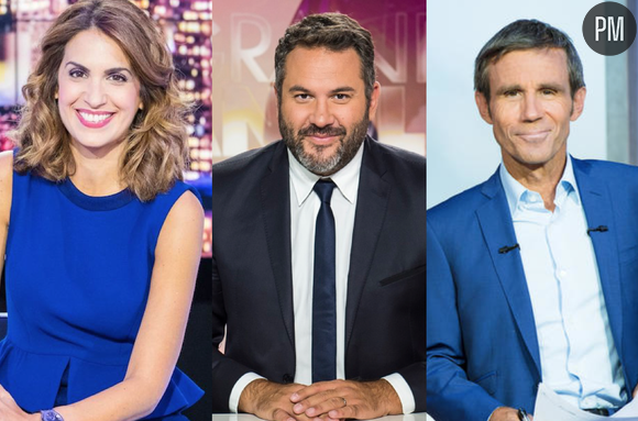 Sonia Mabrouk, Bruce Toussaint et David Pujadas sur le pont ce soir