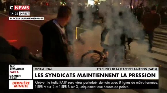 Manifestation du 17 décembre : Une équipe de CNews victime d'un lancer de projectile, un journaliste blessé