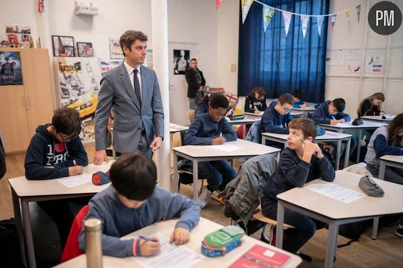 Gabriel Attal (ici en novembre 2023) va jouer son propre rôle dans la série "Askip" qui se déroule dans un collège